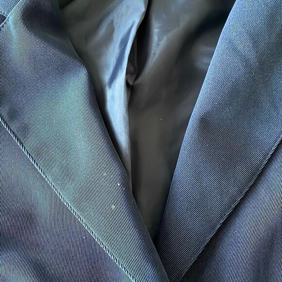 Vintage Karin Morgan two button up polyester women blue blazer jacket size 9/10 - Picture 5 of 15